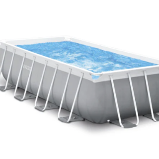 Piscina Estructural Rectangular INTEX Prism Frame, 400 x 200 x 100 cm, 6.836L, con Bomba y Escalera